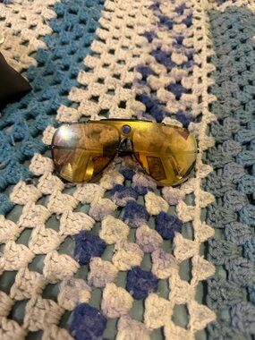 Ray Ban Yellow Mirrored Shield Sunglasses